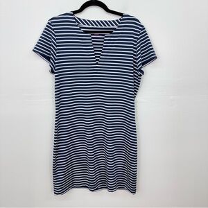 Vineyard Vines Sankaty Navy and White Striped Midi Dress D20